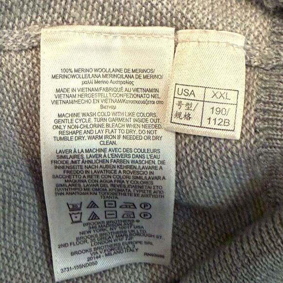 TWO BROOKS BROTHERS WASHABLE MARINO WOOL QUARTER ZIP Size XXL - Picture 9 of 11